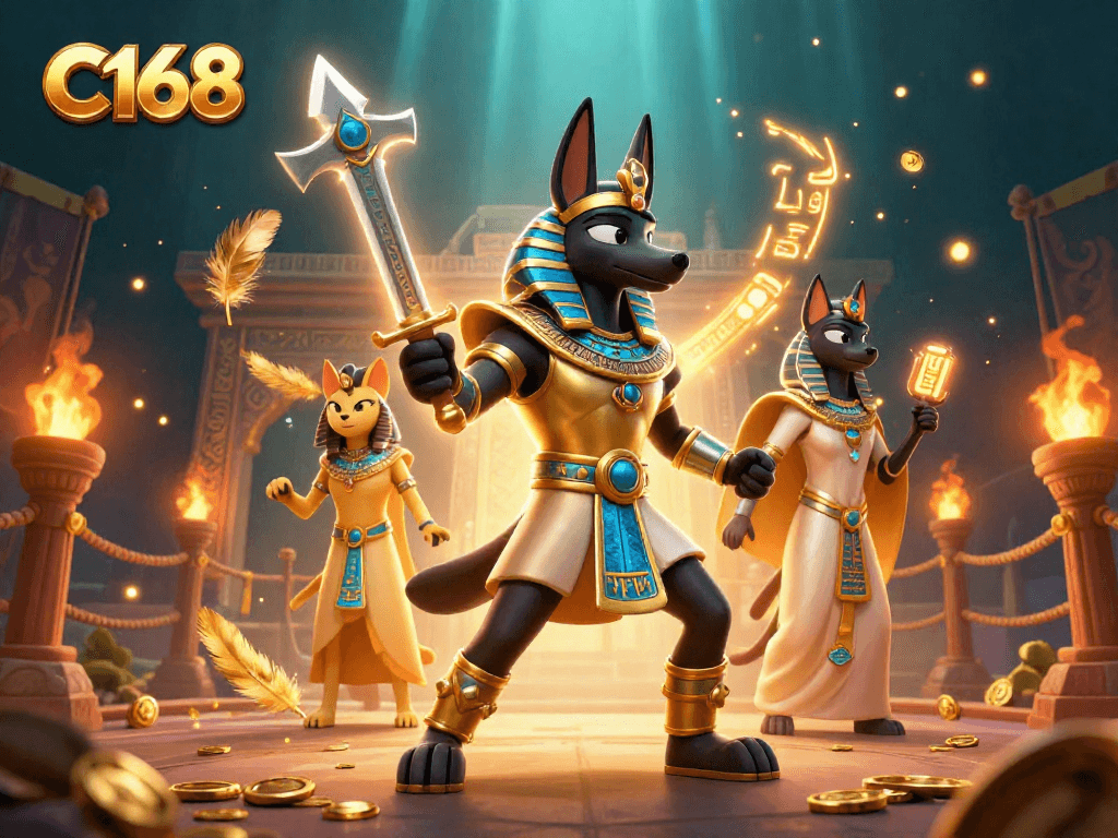 C168 engages players in an exciting ancient-themed battle with vibrant characters and immersive gaming elements, showcasing a unique casino experience.