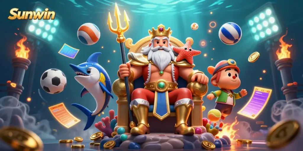 Engage with Sunwin's dynamic gaming world featuring Neptune, sports elements, and captivating visuals.