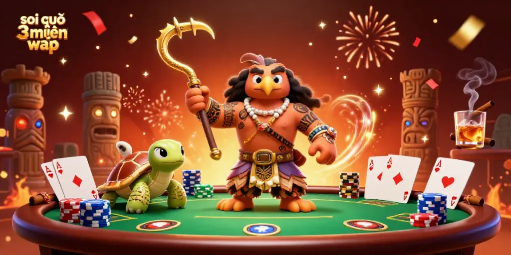 Experience the dynamic world of soi cầu 3 miền wap with vibrant characters and poker action
