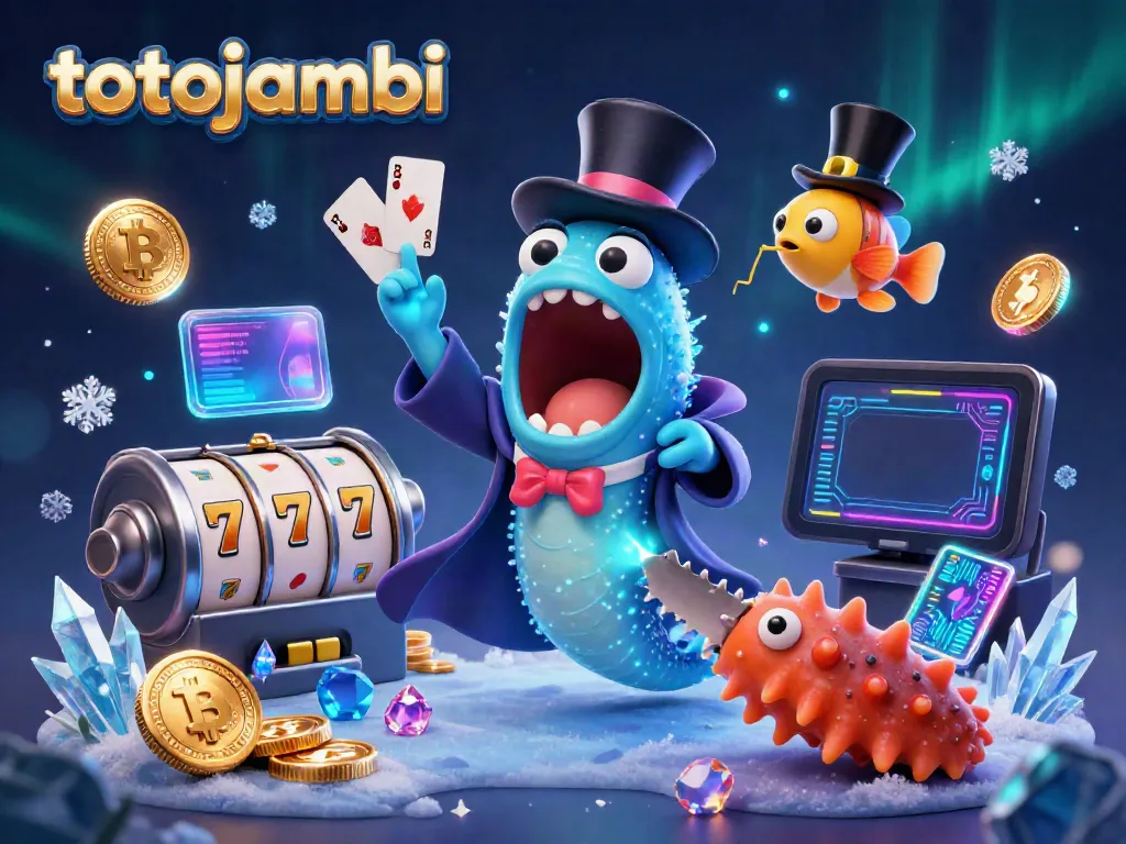 Enhance gameplay strategy with totojambi as glowing slot reels and vibrant ocean characters unite in a magic scene.