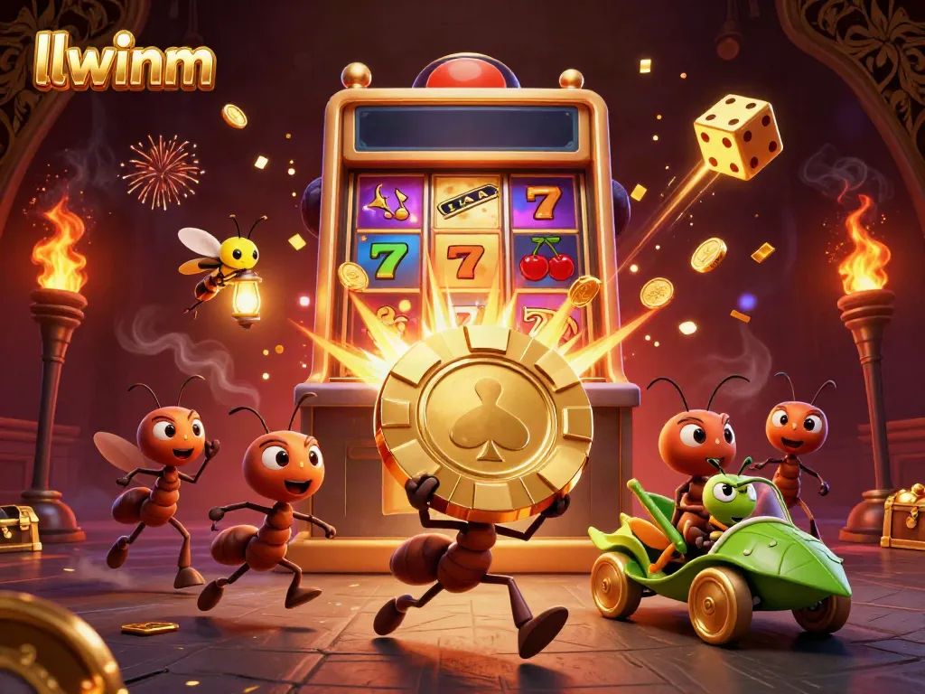 Catch the excitement with llwinm's team of ants in a thrilling casino heist scene.