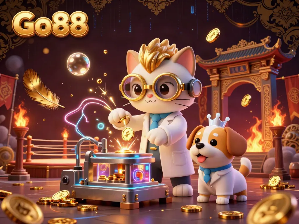 Engage with Go88's thrilling gaming experience surrounded by a vibrant casino atmosphere.