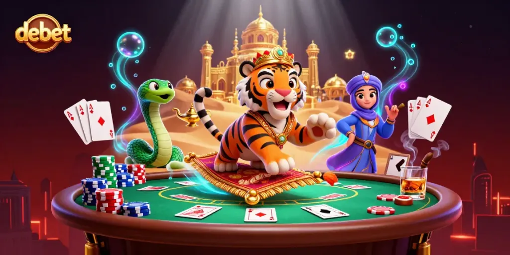 Experience the excitement of debet gambling adventures featuring a vibrant 3D casino scene.