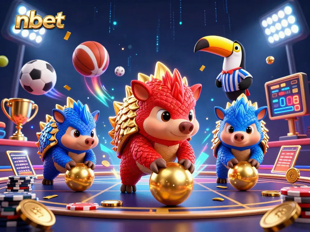 Engage with nbet gaming as rival pangolins roll into golden balls amidst poker chips.