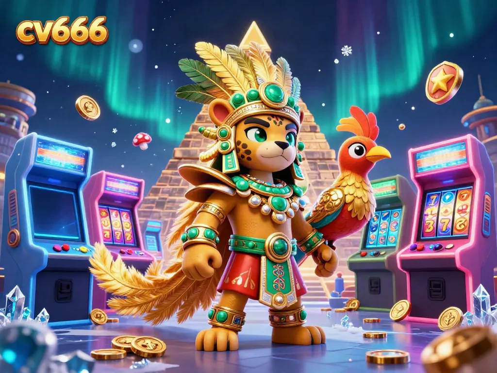 Experience the exciting world of cv666 with vivid casino elements and iconic characters in a packed illustration.