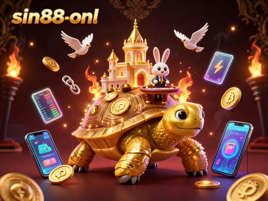 Experience winning at sin88-onl with a lively 3D illustration showcasing vibrant casino elements and dynamic gameplay.