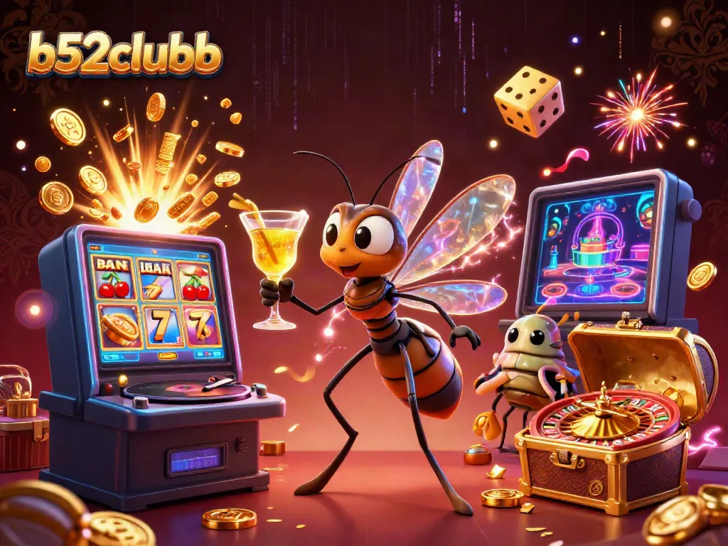 Celebrate at b52clubb casino with vibrant characters, golden jackpots, and electrifying gaming energy.