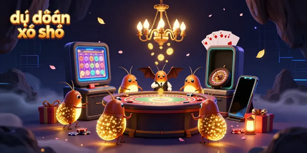 Experience dazzling dự đoán xổ số action in a vibrant casino scene with glowing characters and engaging gameplay elements.