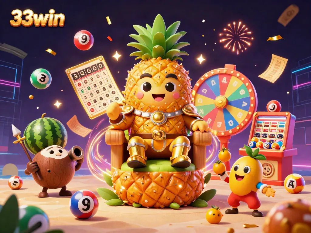 Engage with the exciting world of 33win as the pineapple king rules a vibrant casino with dynamic gaming elements.
